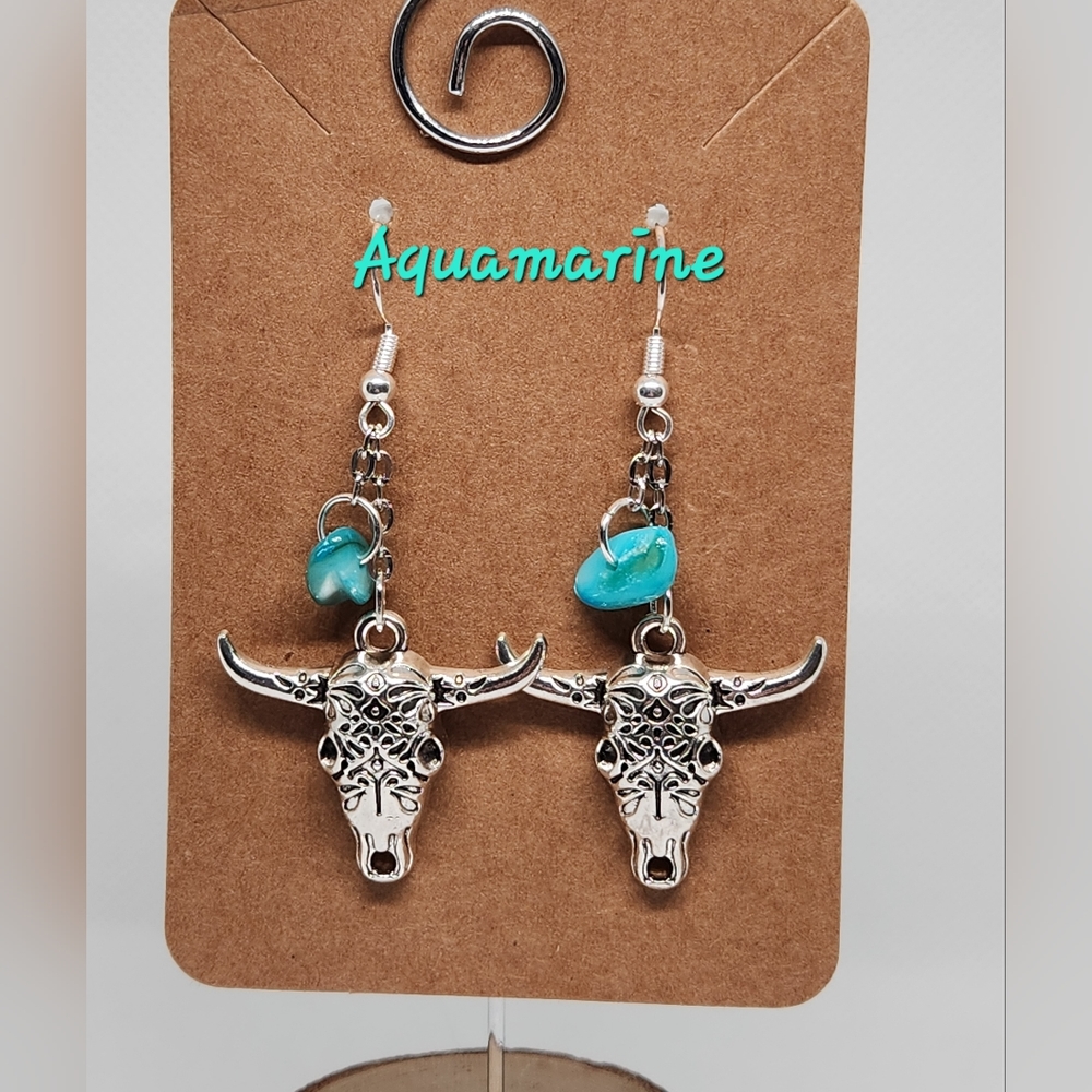 Natural stone and crystals Earrings on sterling silver hooks